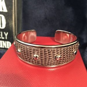 Tod’s Embossed Leather, Silver Studded Cuff